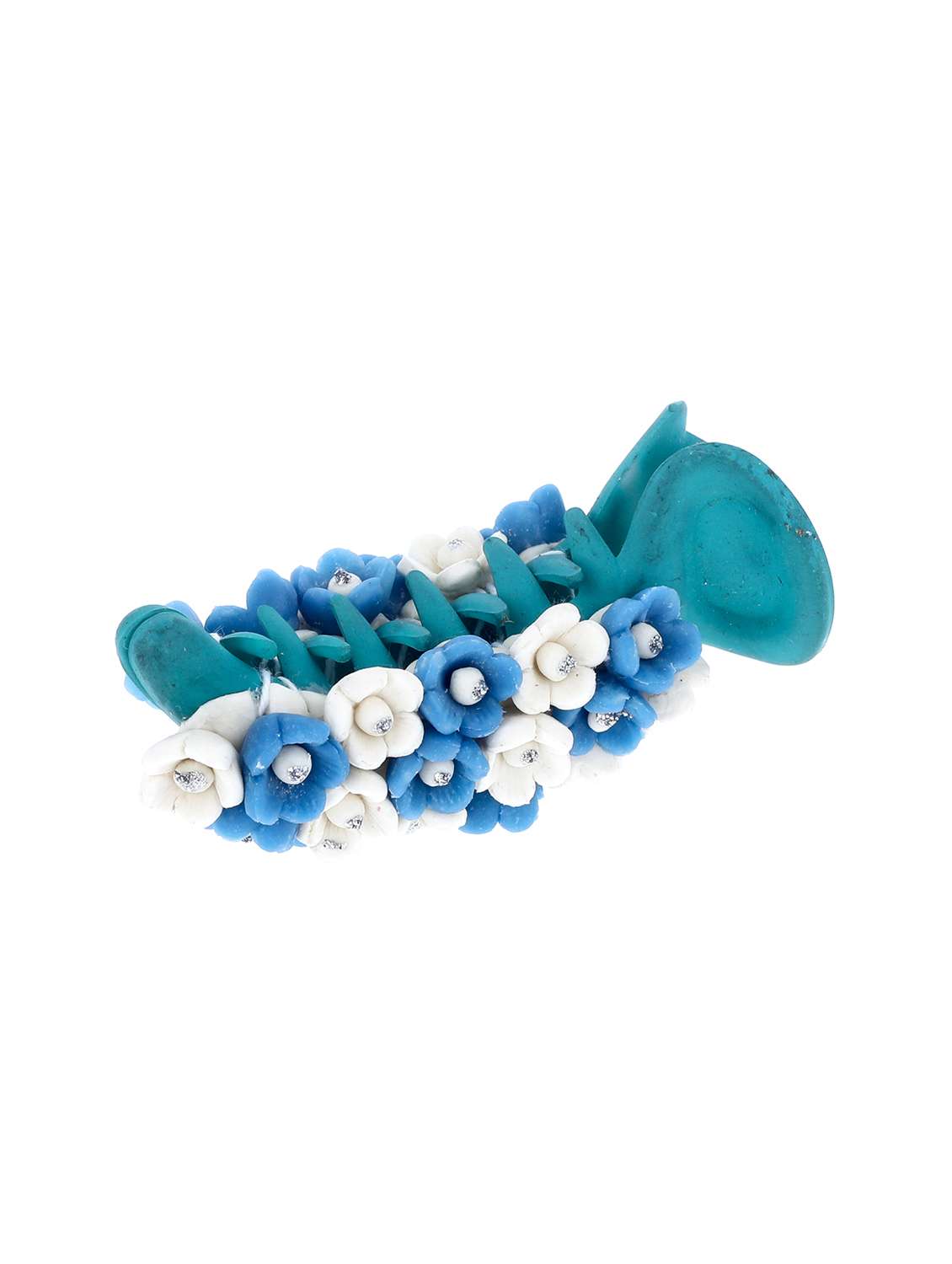 women handmade rose flower banana clip