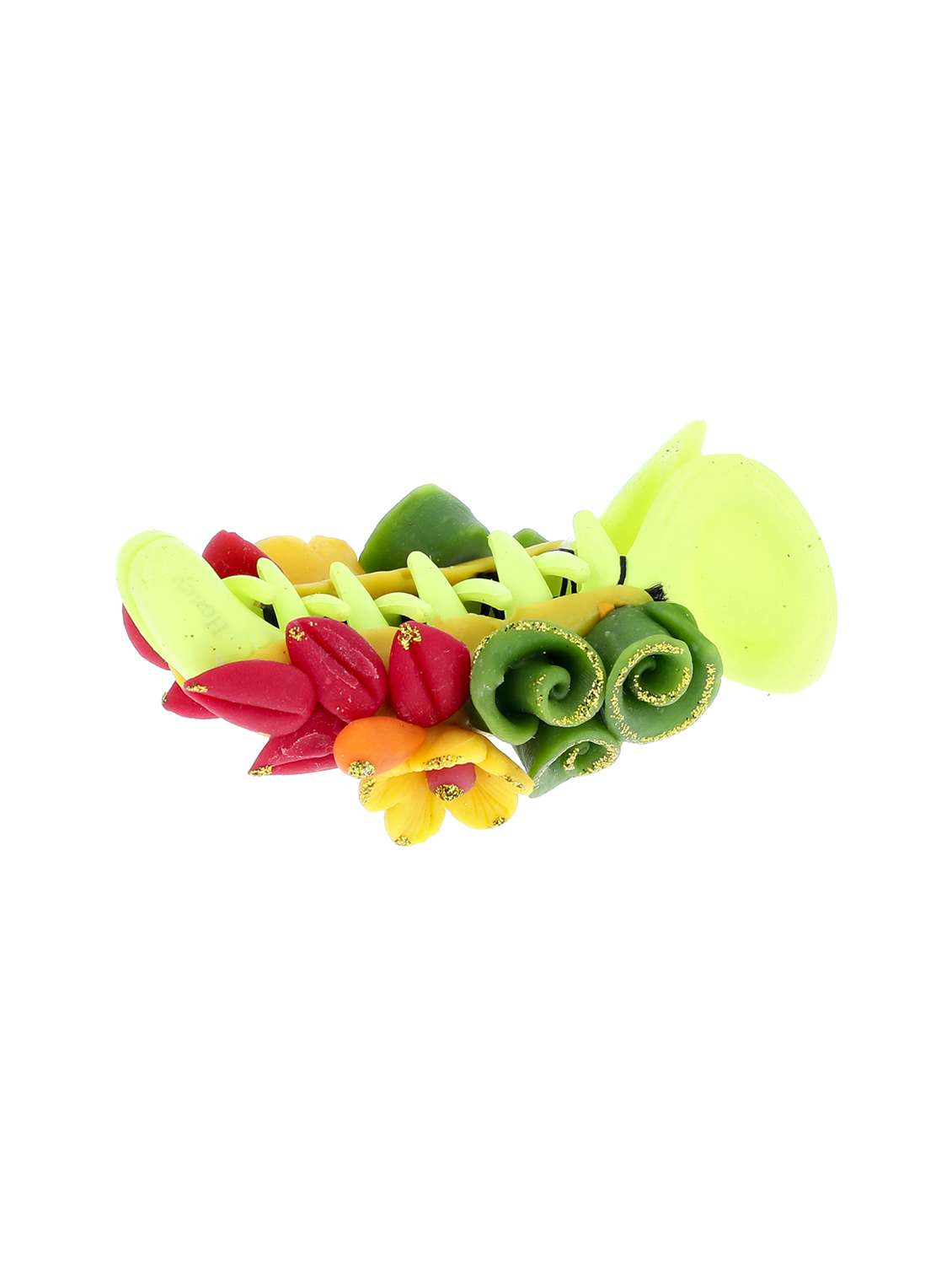 women handmade rose flower banana clip