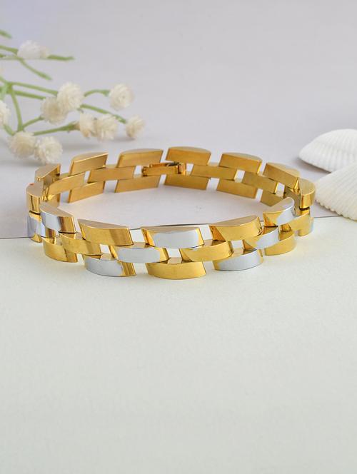 men gold brass bracelet - 21787446 - Standard Image - 0