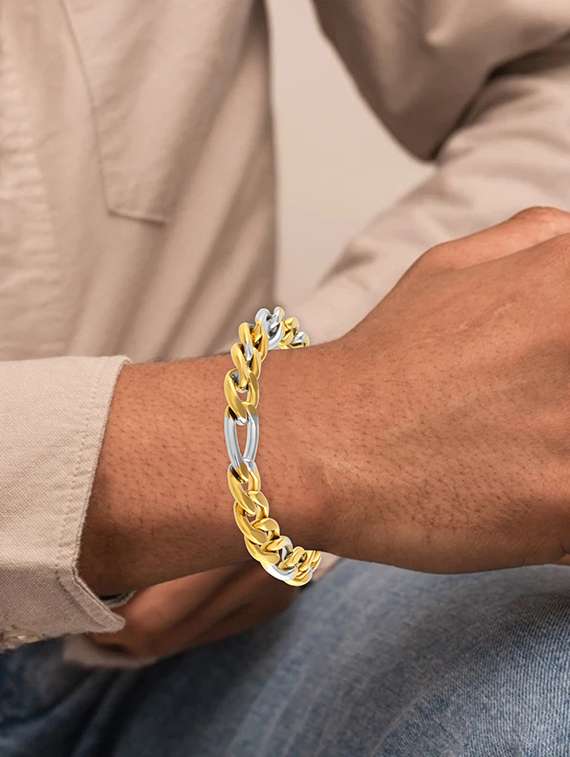 men gold brass bracelet - 21787451 -  Standard Image - 3