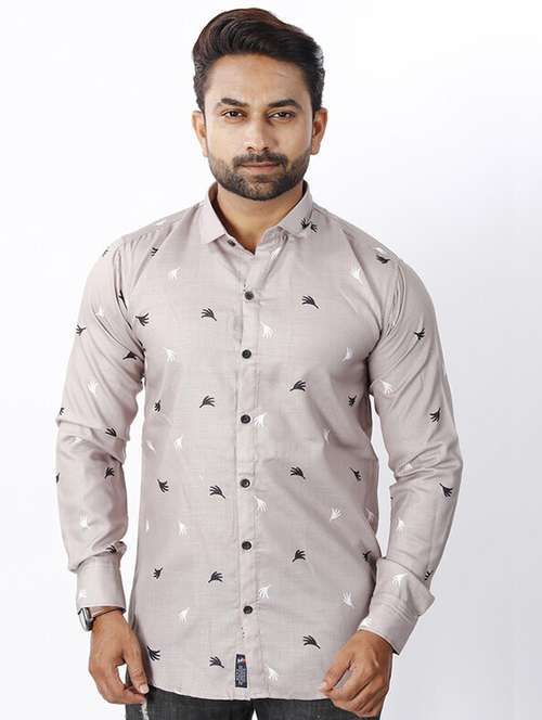 men printed long sleeve regualr fit casual shirt - 21788209 - Standard Image - 0