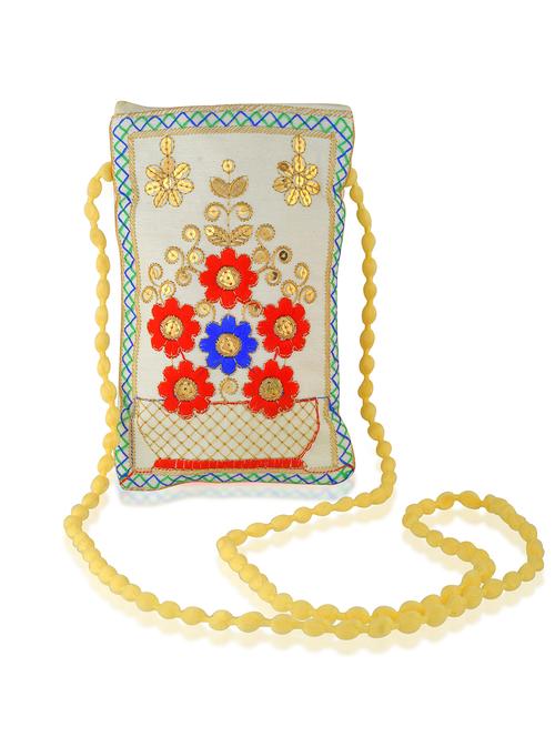 women off white embroidered sling bag - 21788837 - Standard Image - 0