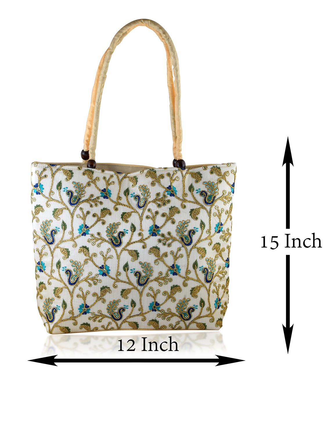 women off white embroidered handbag - 21788839 - Standard Image - 3
