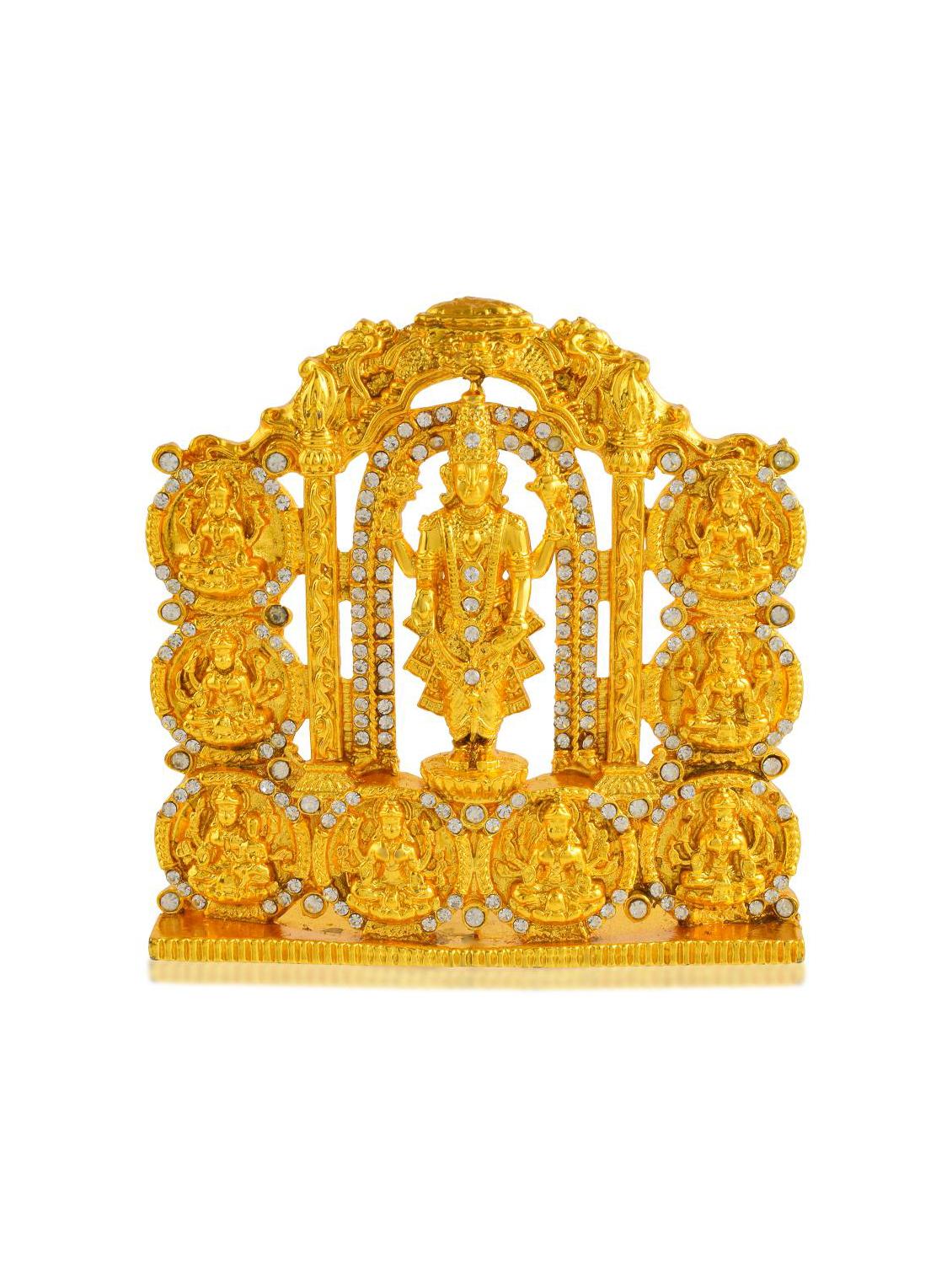 brass gold lakshmi nayaran asht-lakhmi hindu stand idol - 21788851 - Zoom Image - 0