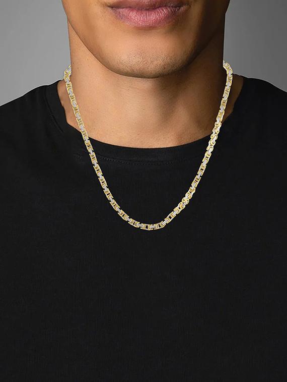 gold brass chain necklace - 21788857 - Standard Image - 3
