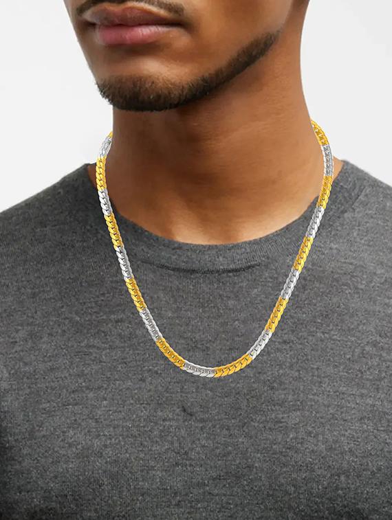 gold brass chain necklace - 21788858 - Standard Image - 3
