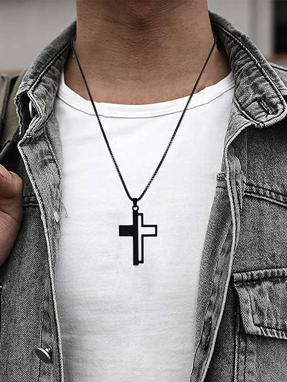 men black cross brass pendant - 21788870 -  Standard Image - 3