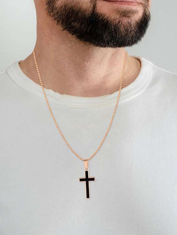 men brown cross brass pendant - 21788871 -  Standard Image - 3