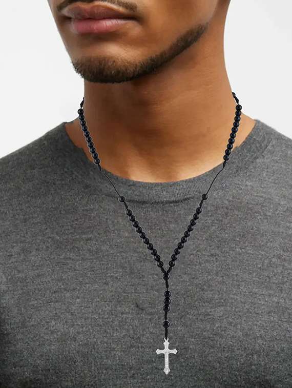 men sliver cross brass pendant - 21788872 -  Standard Image - 3