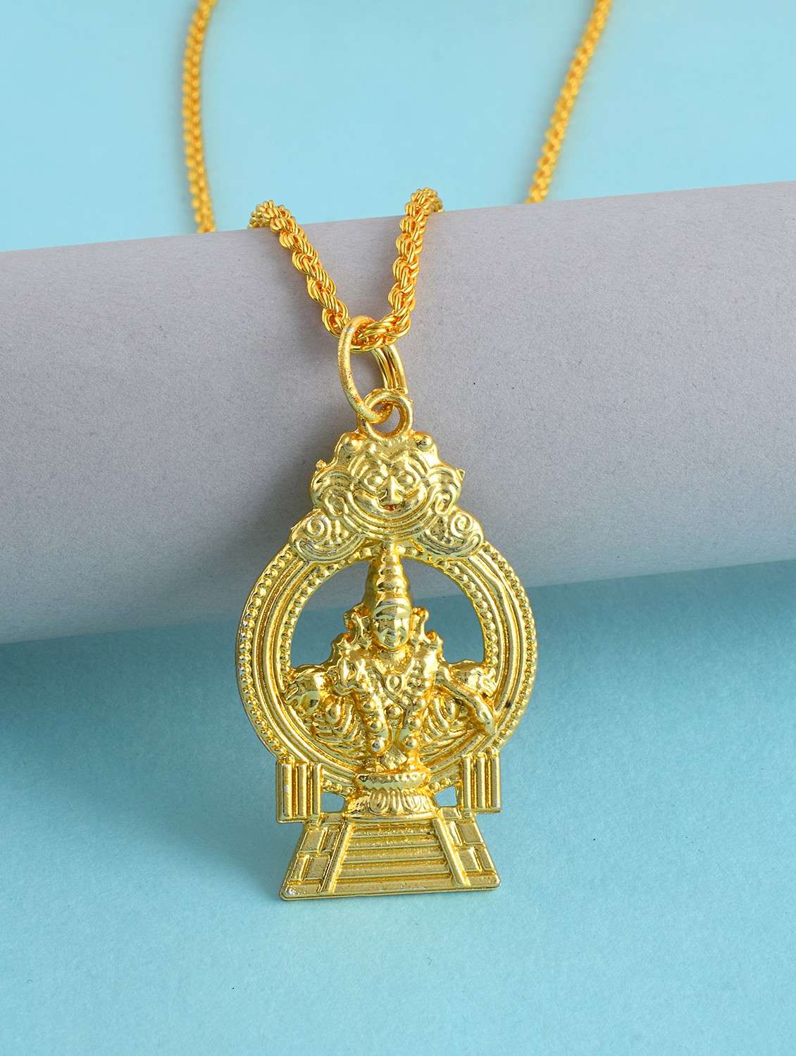 men gold brass pendant