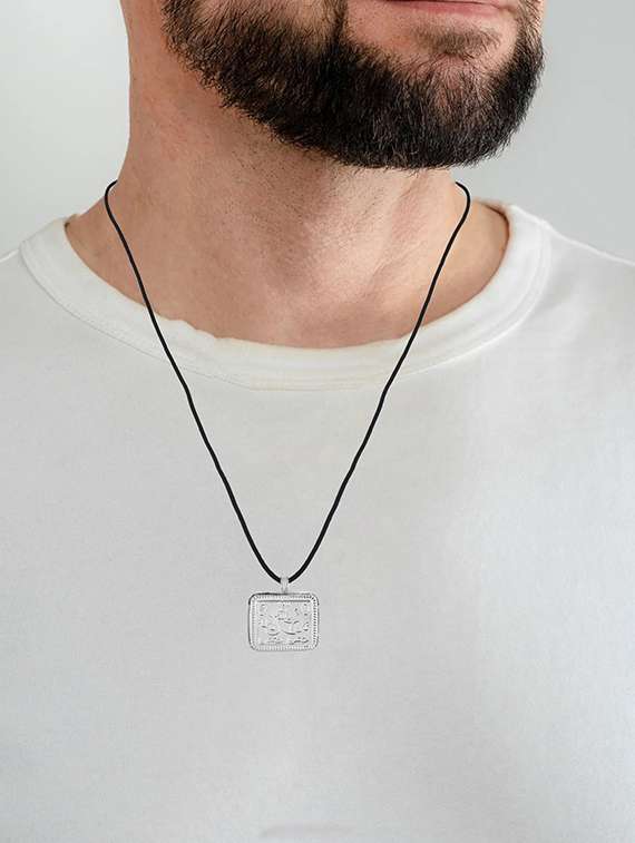 men silver brass pendant - 21788876 -  Standard Image - 3
