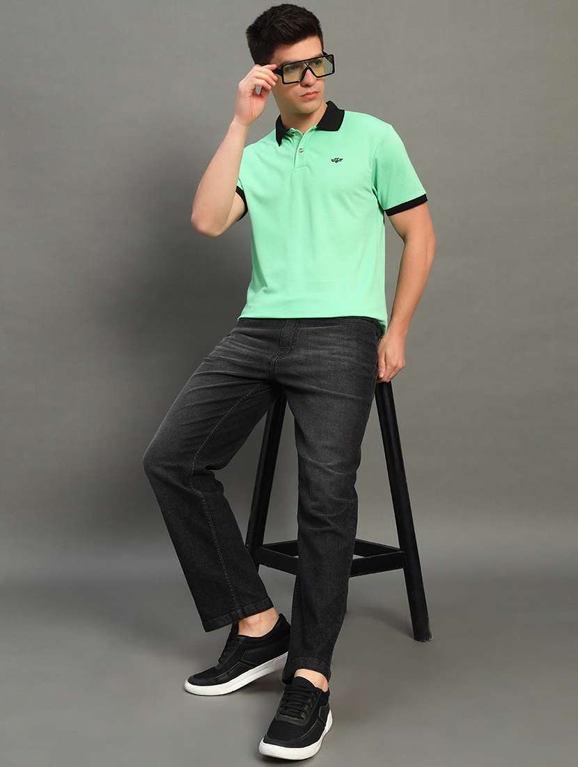 men solid short sleeve polo t-shirt - 21789599 -  Standard Image - 3