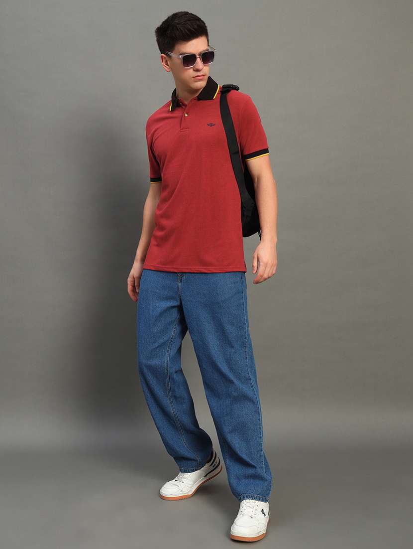 men solid short sleeve polo t-shirt - 21789600 -  Standard Image - 3