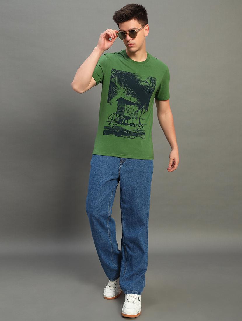 men front print short sleeve regualr fit t-shirt - 21789607 - Standard Image - 3