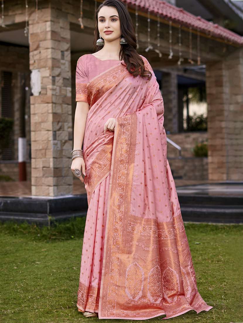 women self design banarasi festive wear saree with blouse