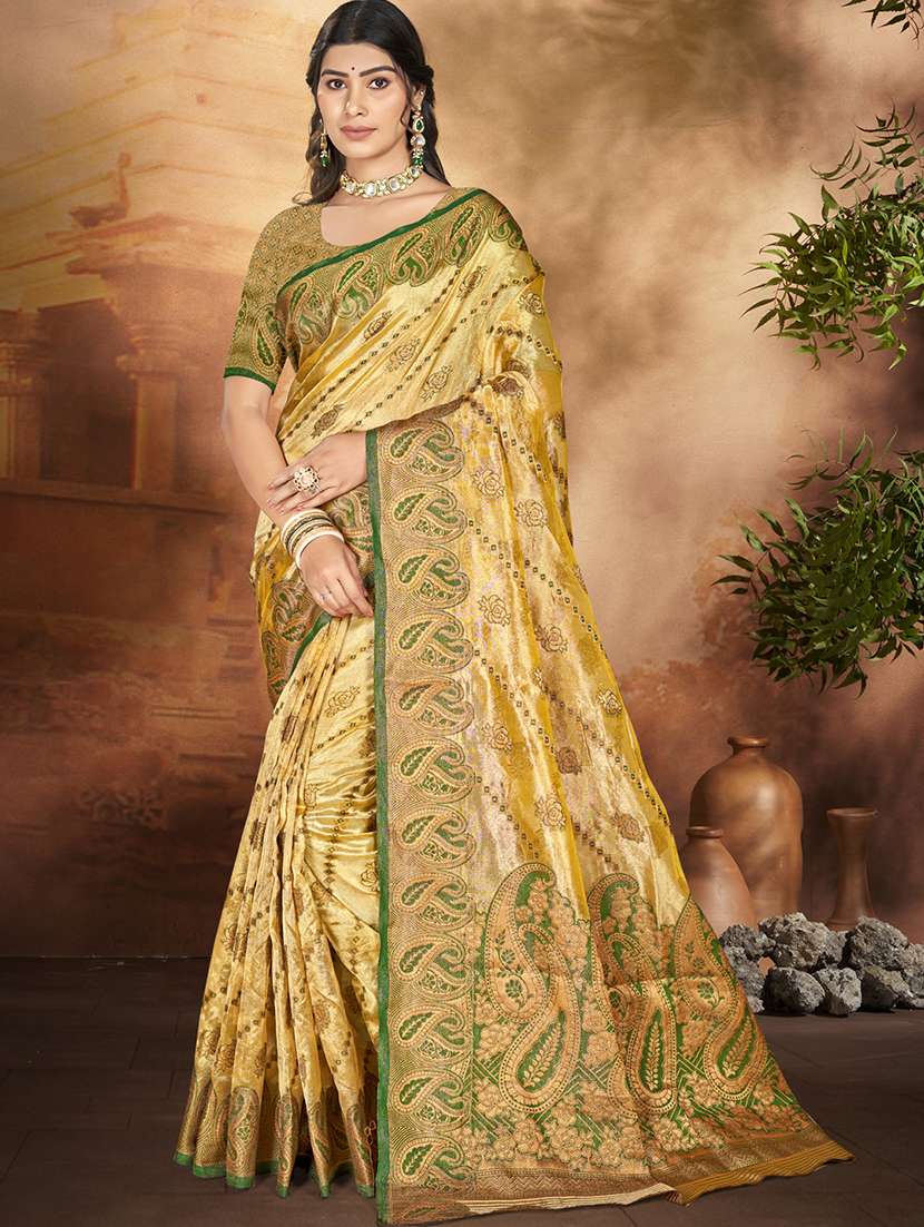 women self design banarasi festive wear saree with blouse - 21789639 -  Zoom Image - 0