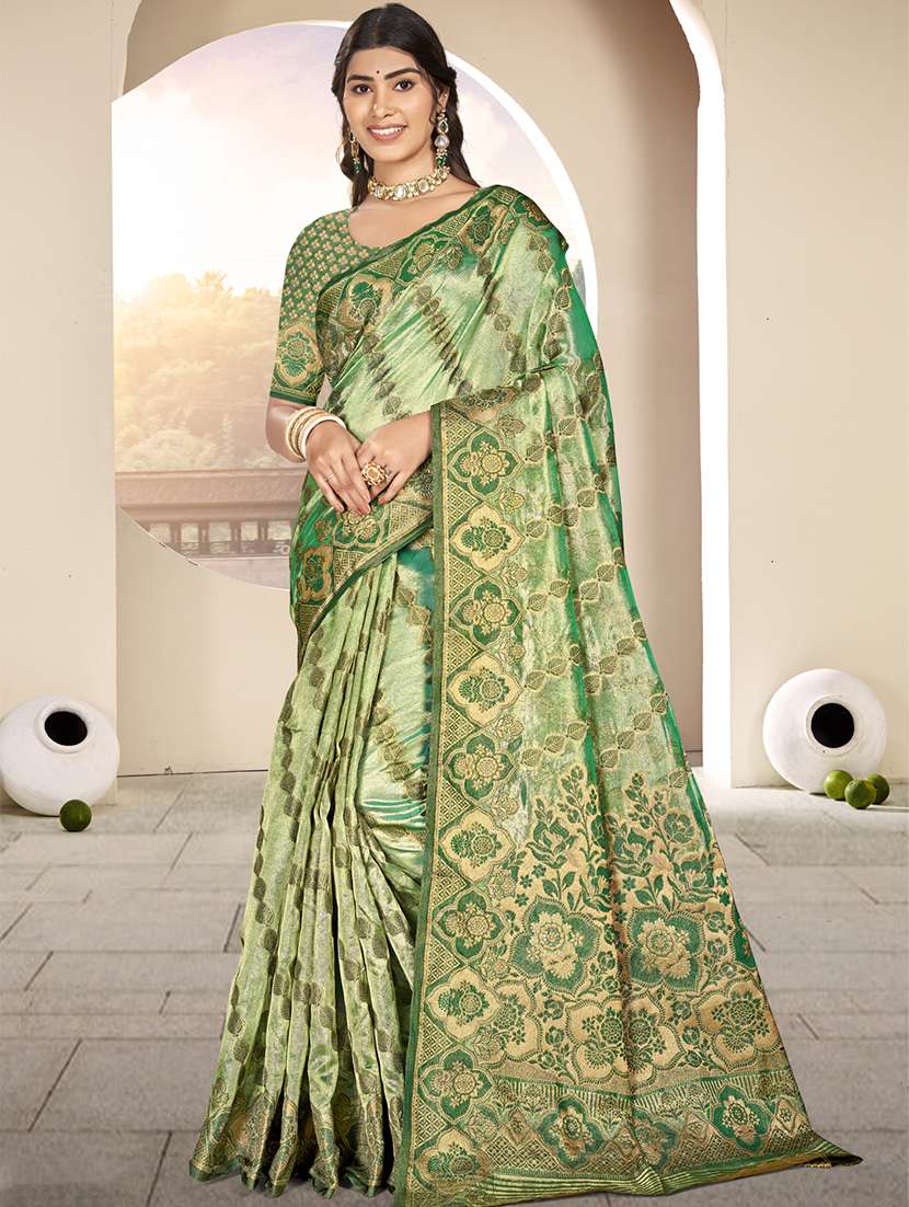 women self design banarasi festive wear saree with blouse - 21789645 - Zoom Image - 0