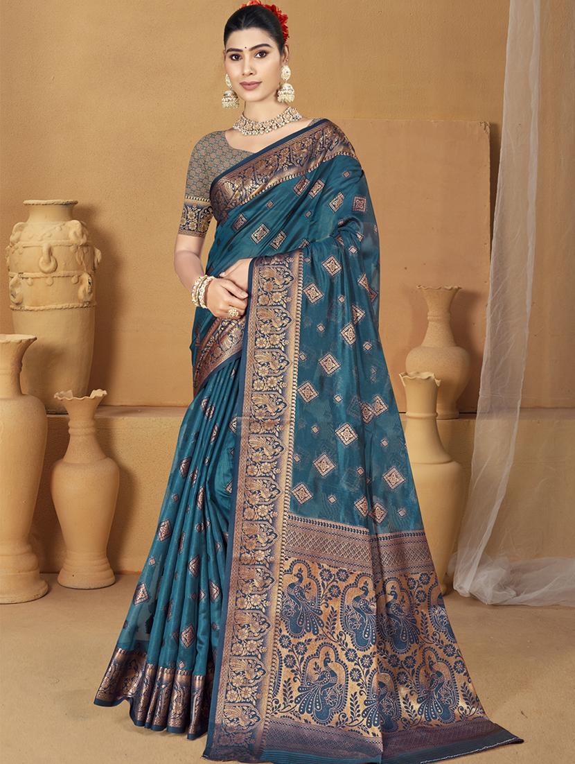 women self design banarasi festive wear saree with blouse - 21789684 - Zoom Image - 0