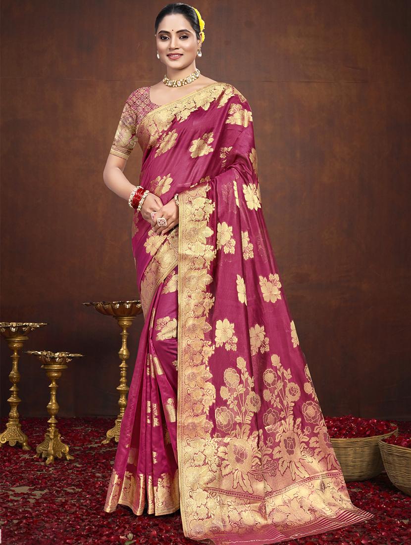 women self design banarasi saree with blouse - 21789728 - Zoom Image - 0