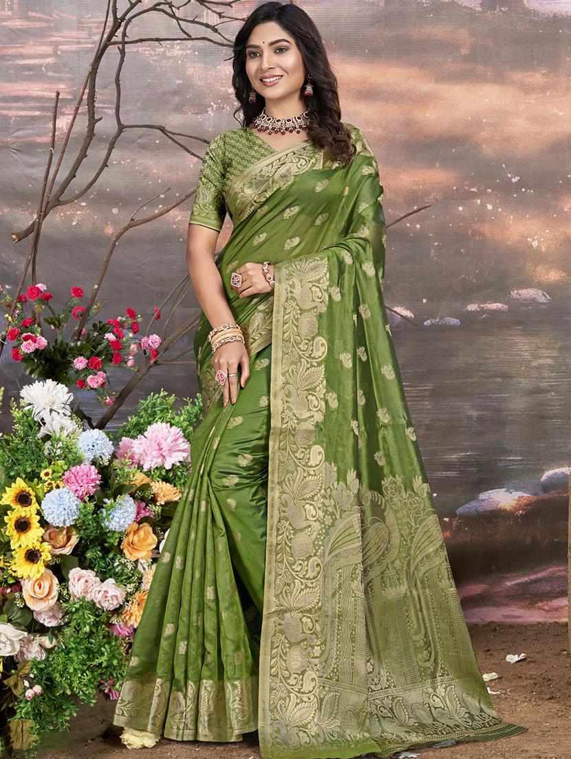 women self design banarasi saree with blouse - 21789738 -  Zoom Image - 0