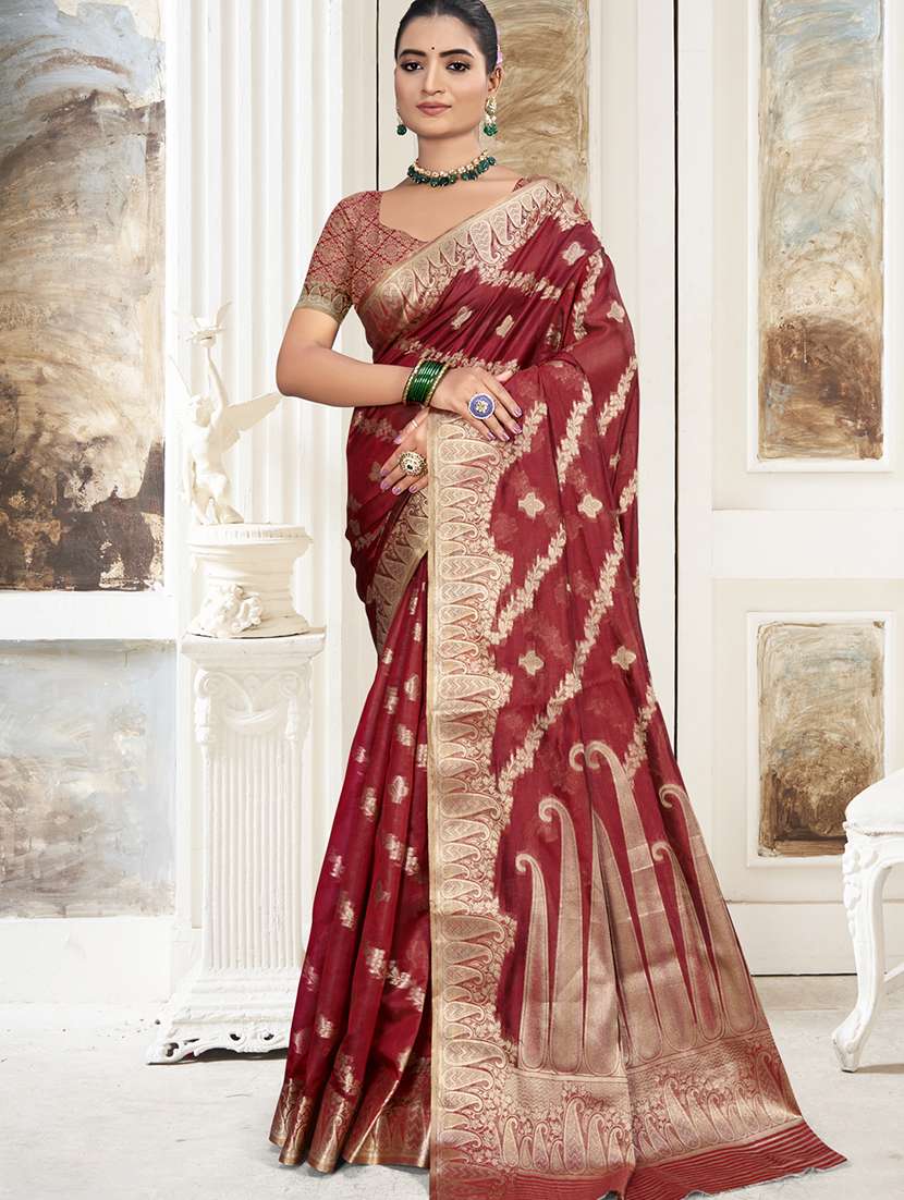 women self design banarasi saree with blouse - 21789740 -  Zoom Image - 0