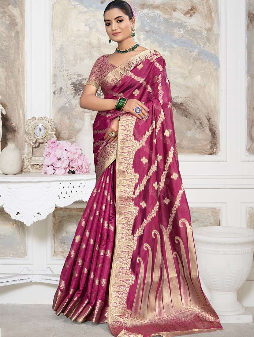 women self design banarasi saree with blouse - 21789743 - Zoom Image - 0