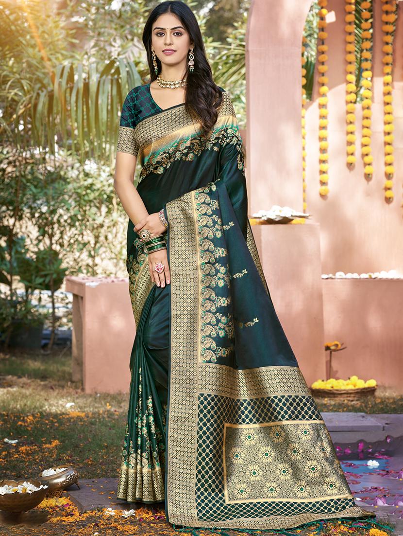 women self design banarasi saree with blouse - 21789746 - Zoom Image - 0