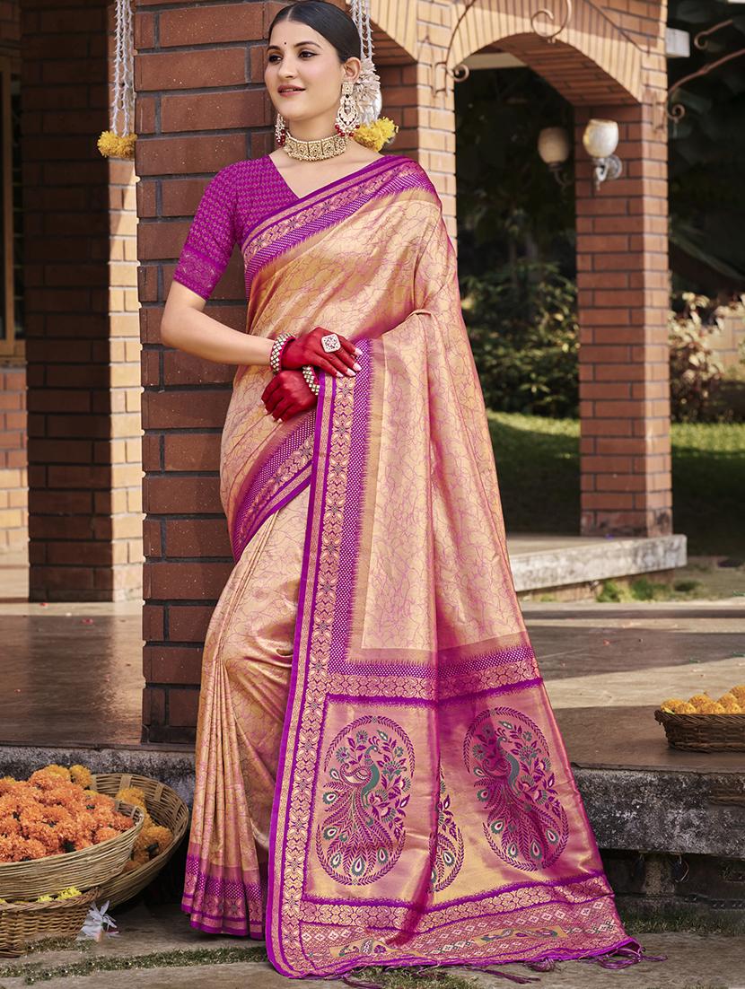 women self design banarasi saree with blouse - 21789752 - Zoom Image - 0