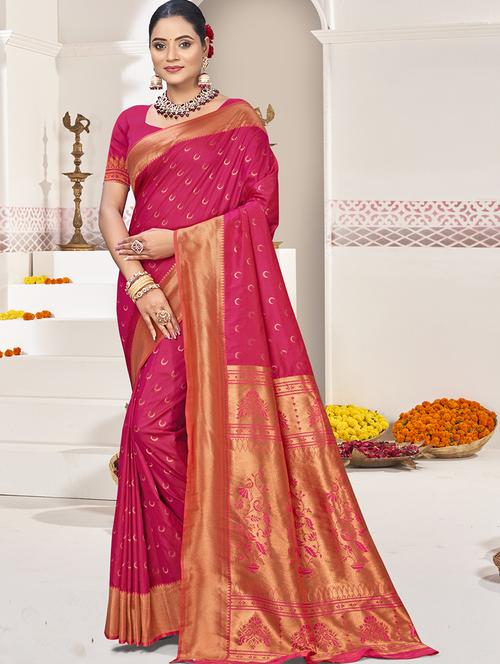 women self design paithani festive wear saree with blouse - 21789764 -  Standard Image - 0