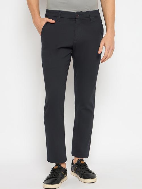 men solid mid rise casual chinos - 21790954 - Standard Image - 0