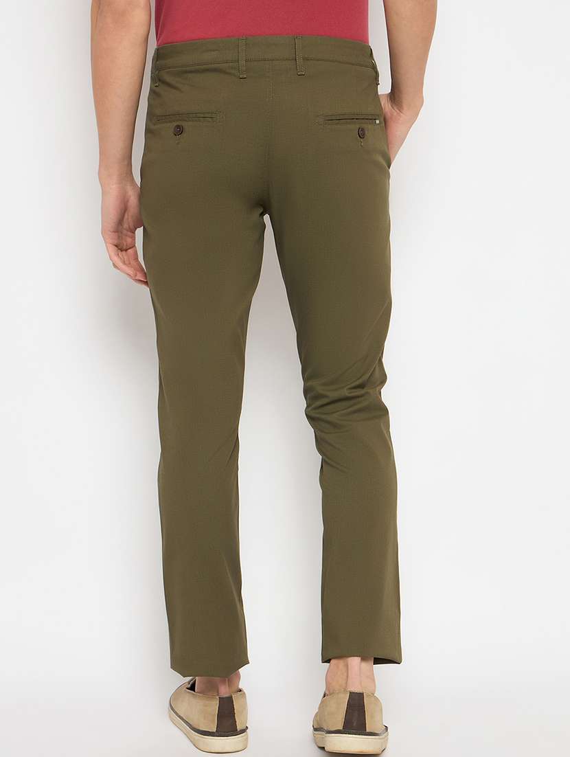 men solid mid rise casual chinos - 21790960 -  Standard Image - 3