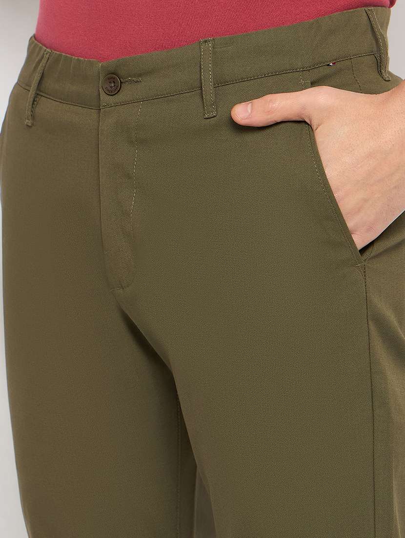 men solid mid rise casual chinos - 21790960 -  Standard Image - 5