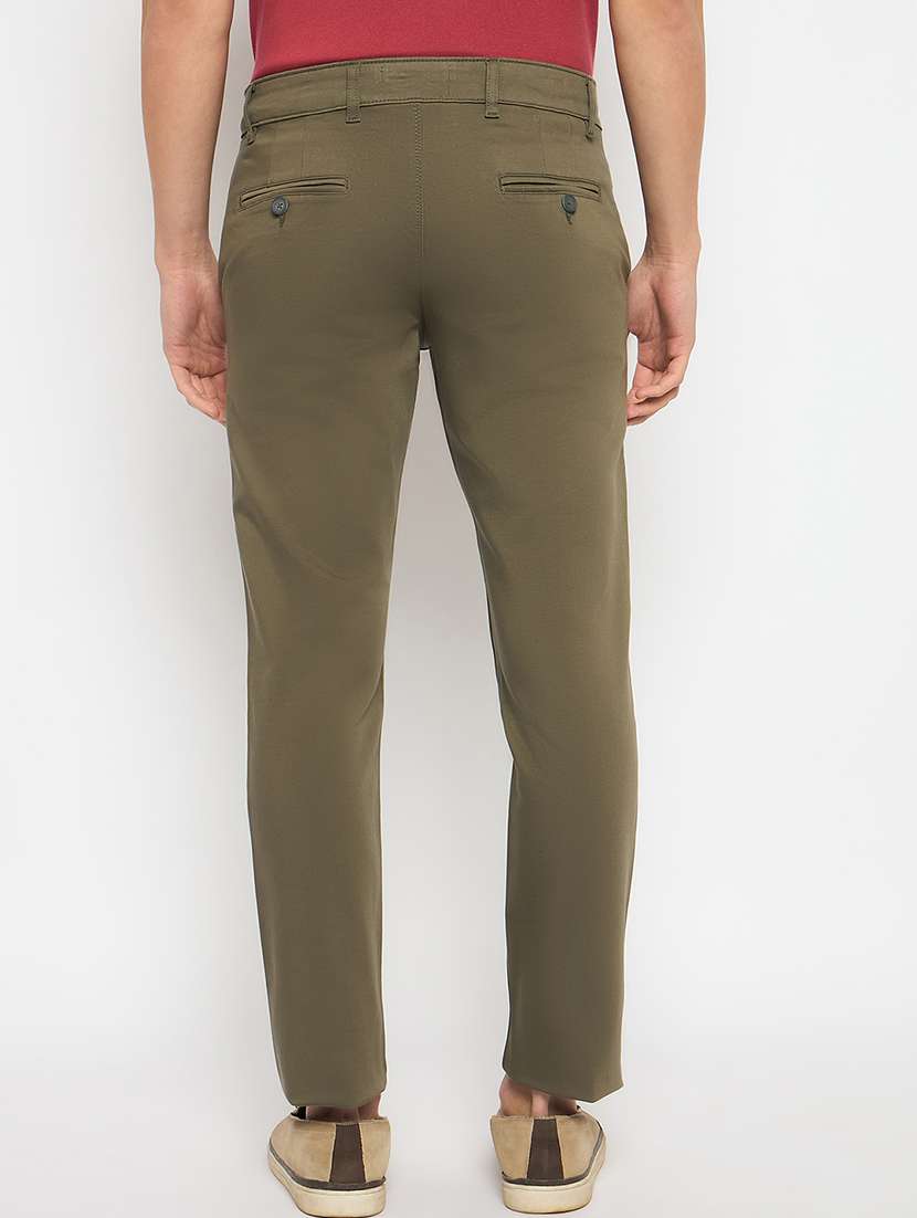 men solid mid rise casual chinos - 21790963 -  Standard Image - 3