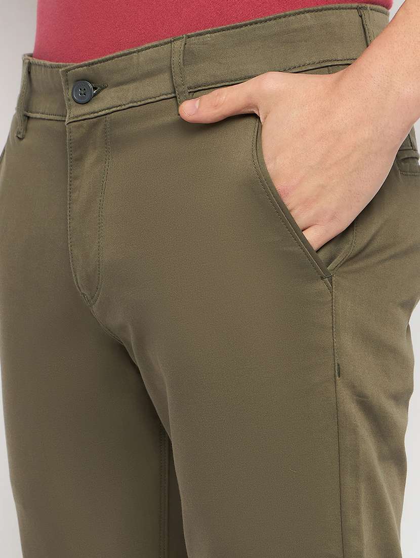 men solid mid rise casual chinos - 21790963 -  Standard Image - 5