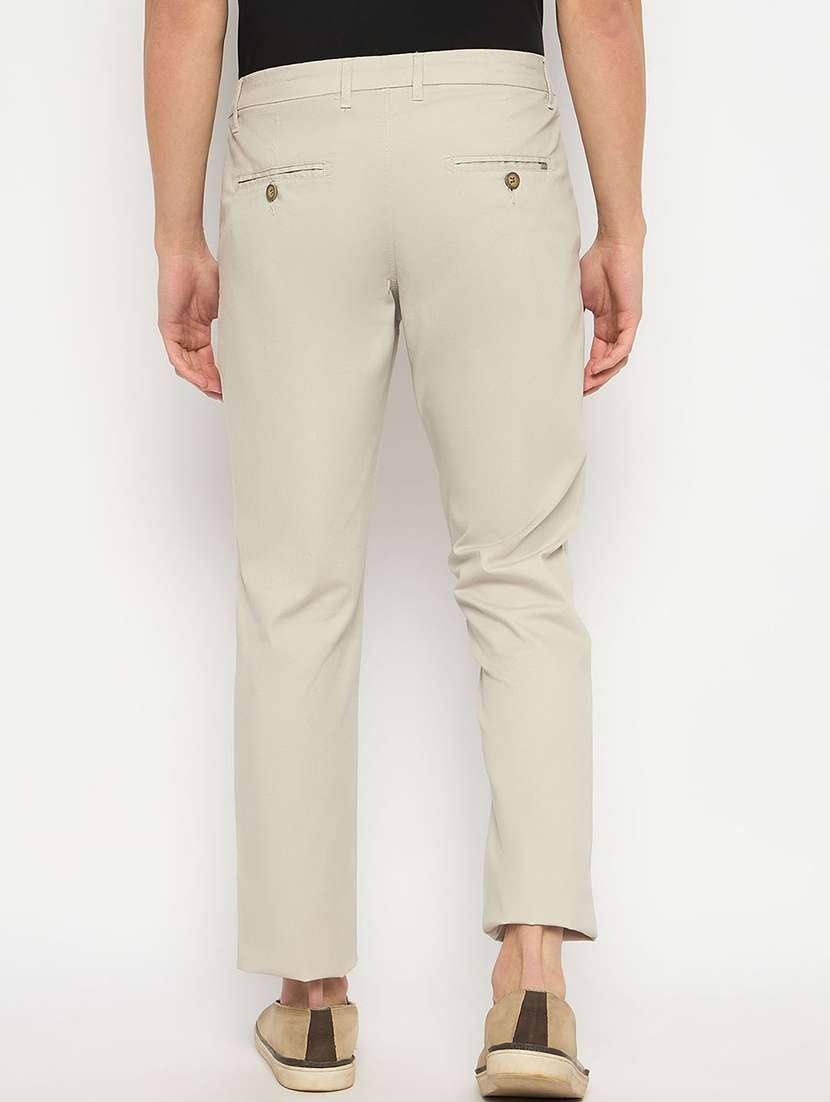 men solid mid rise casual chinos - 21790966 - Standard Image - 3