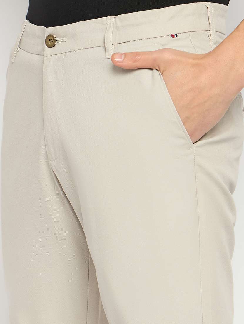 men solid mid rise casual chinos - 21790966 - Standard Image - 5