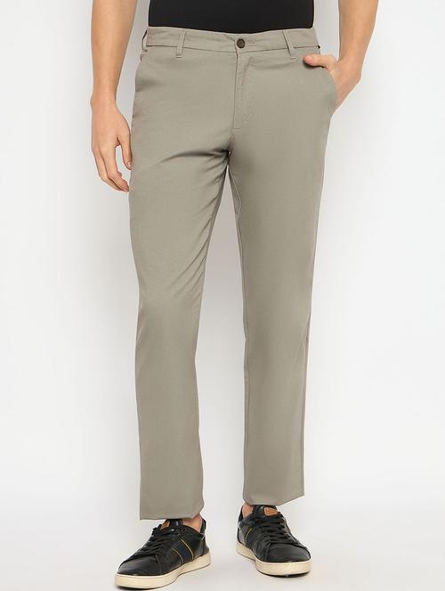 men solid mid rise casual chinos - 21790967 - Standard Image - 0