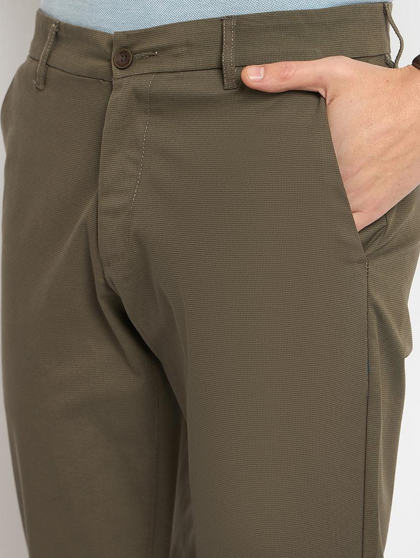 men solid mid rise casual chinos - 21790970 - Standard Image - 5