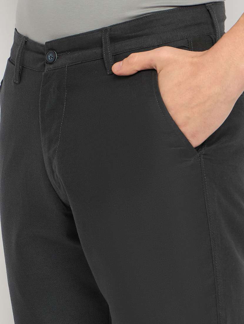 men solid mid rise casual chinos - 21790971 -  Standard Image - 5