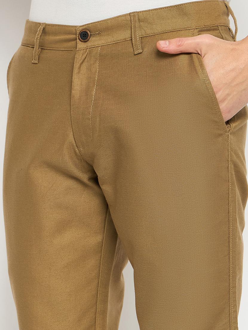 men solid mid rise casual chinos - 21790972 - Standard Image - 5