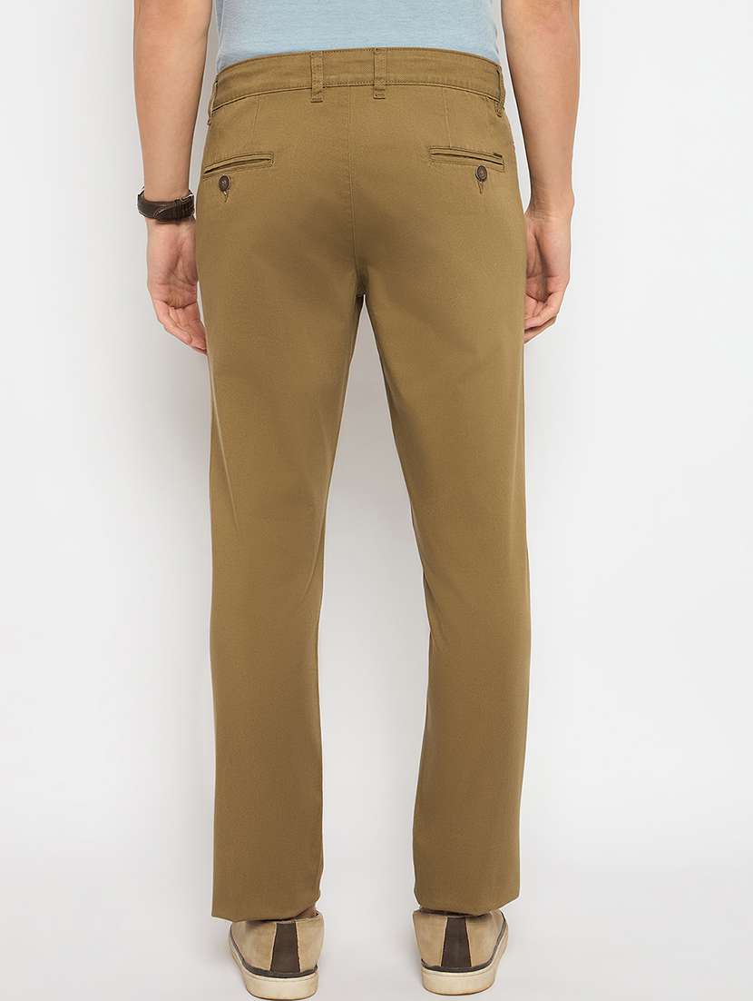 men solid mid rise casual chinos - 21790977 -  Standard Image - 3