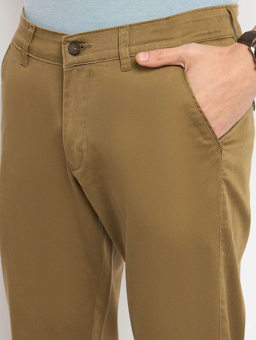 men solid mid rise casual chinos - 21790977 -  Standard Image - 5