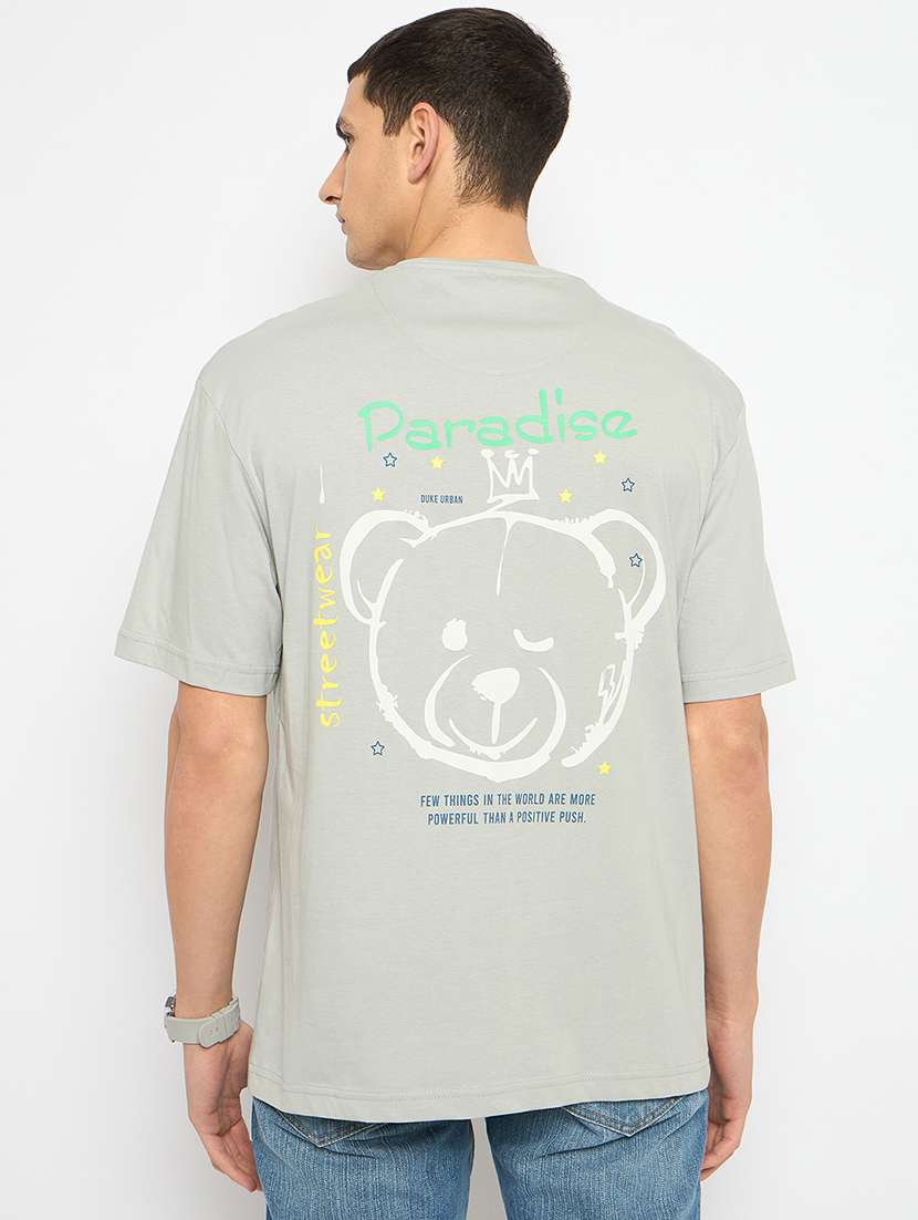 men front & back print short sleeves oversized t-shirt - 21790999 -  Standard Image - 3