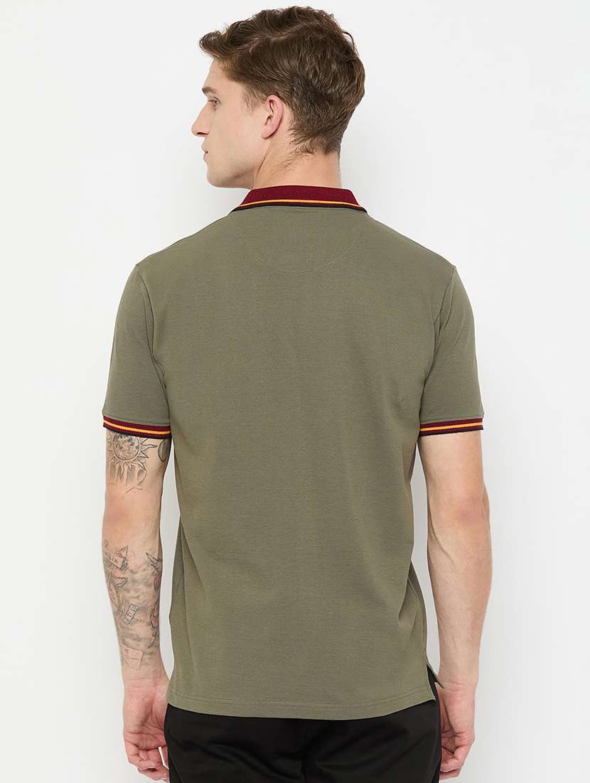 men solid short sleeves polo t-shirt - 21791021 -  Standard Image - 3