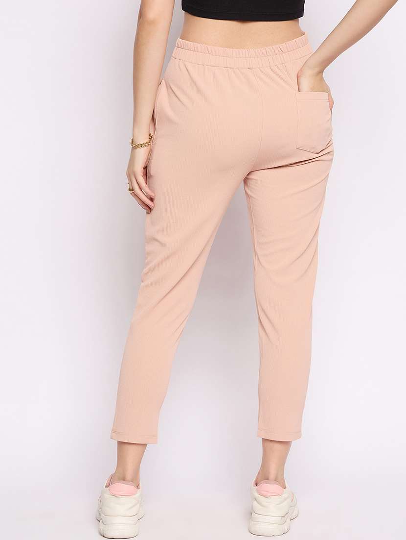 women solid mid rise cigarette pants  - 21791312 -  Standard Image - 3