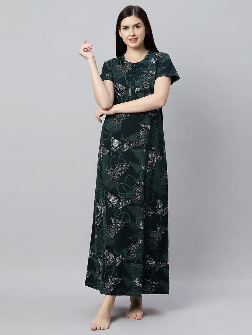 women printed short sleeves nighty - 21791404 - Zoom Image - 0
