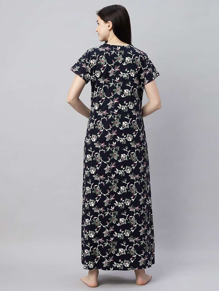 women printed short sleeves nighty - 21791405 -  Standard Image - 3