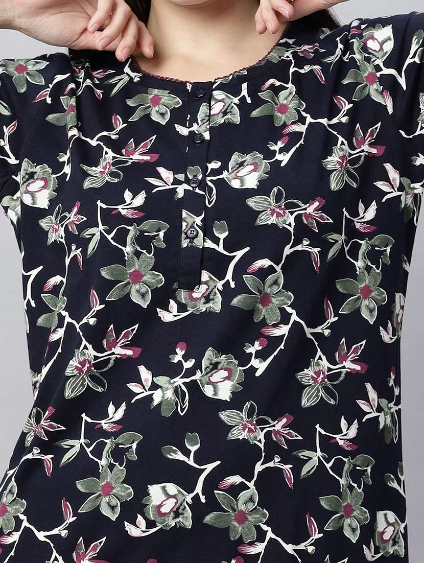women printed short sleeves nighty - 21791405 -  Standard Image - 5
