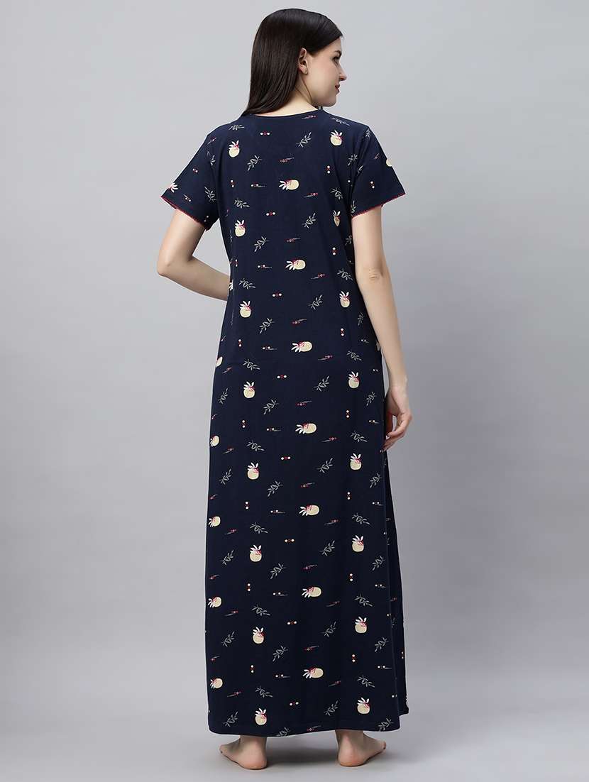 women printed short sleeves nighty - 21791406 -  Standard Image - 3