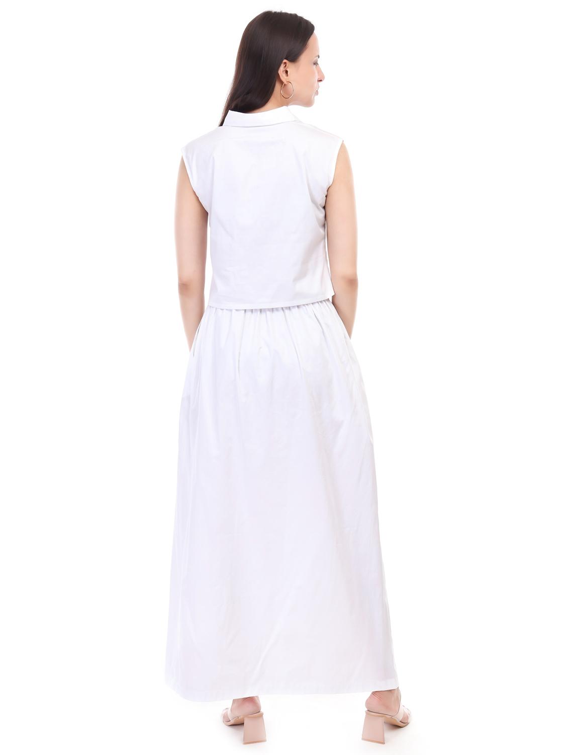 women solid top and skirt co-ord set - 21791440 - Standard Image - 3